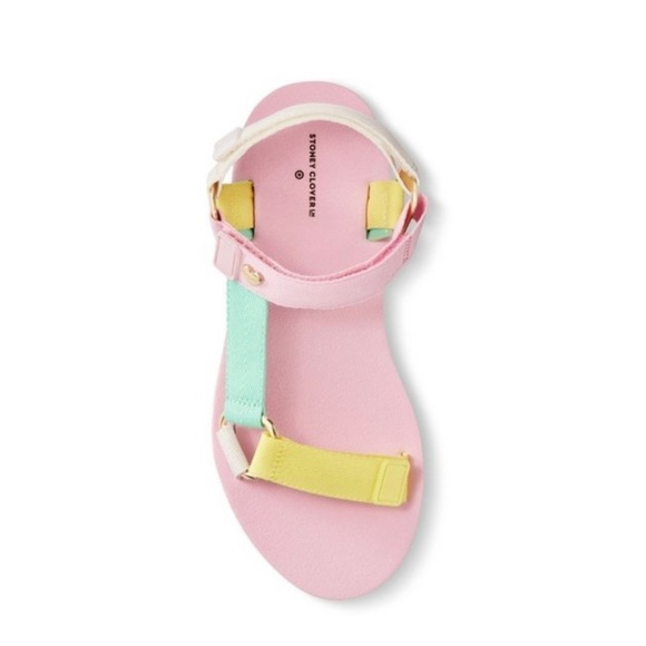 Stoney Clover Lane Sport Sandals Multi Pastel Colors with Gold Heart - Picture 3 of 11